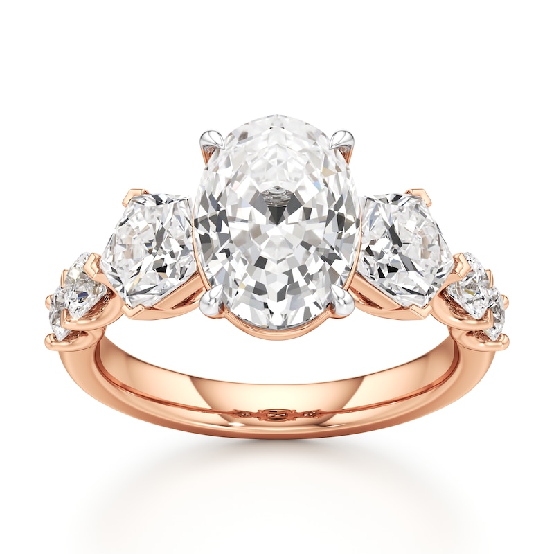 Main Image 1 of J'Lure Oval Step-Cut Lab-Grown Diamond Engagement Ring 4-3/4 ct tw 18K Rose Gold