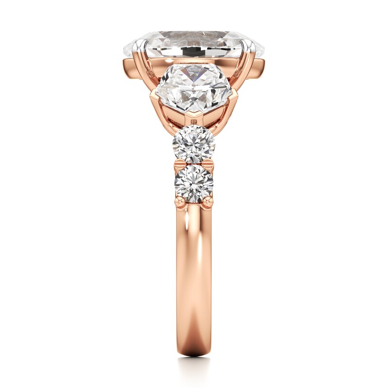 Main Image 3 of J'Lure Oval Step-Cut Lab-Grown Diamond Engagement Ring 4-3/4 ct tw 18K Rose Gold