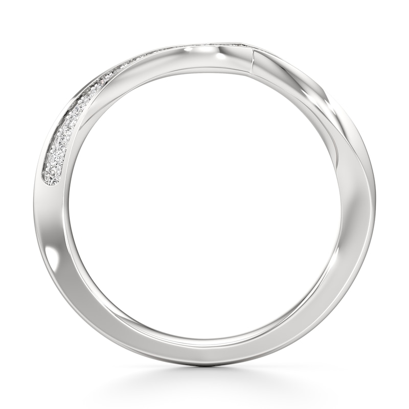Main Image 2 of J'Lure Lab-Grown Diamond Contour Wedding Band 1/8 ct tw 18K White Gold