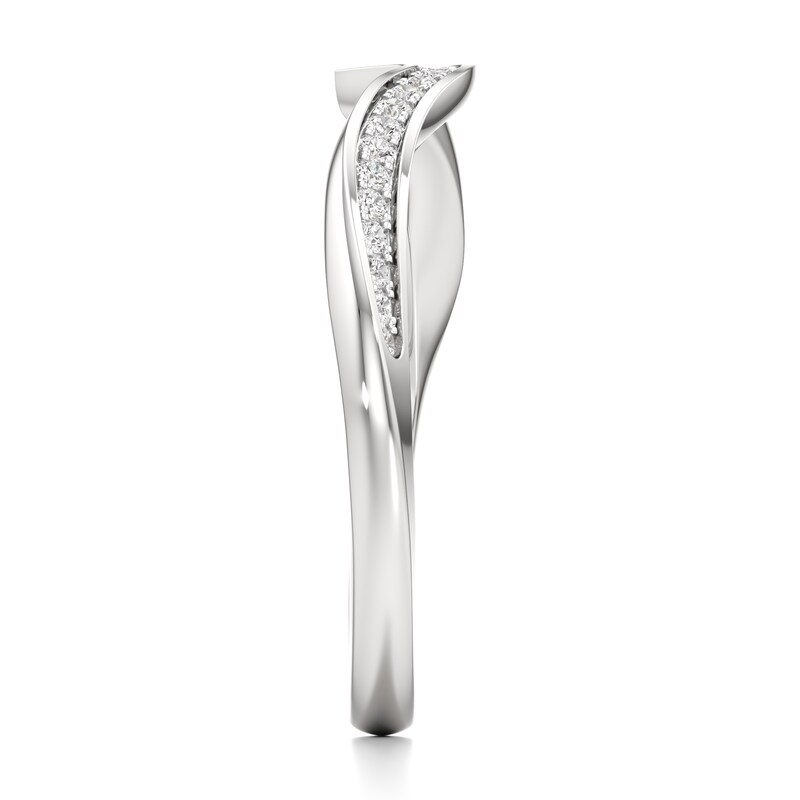 Main Image 3 of J'Lure Lab-Grown Diamond Contour Wedding Band 1/8 ct tw 18K White Gold
