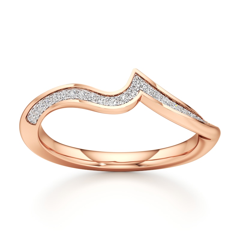 Main Image 1 of J'Lure Lab-Grown Diamond Contour Wedding Band 1/8 ct tw 18K Rose Gold
