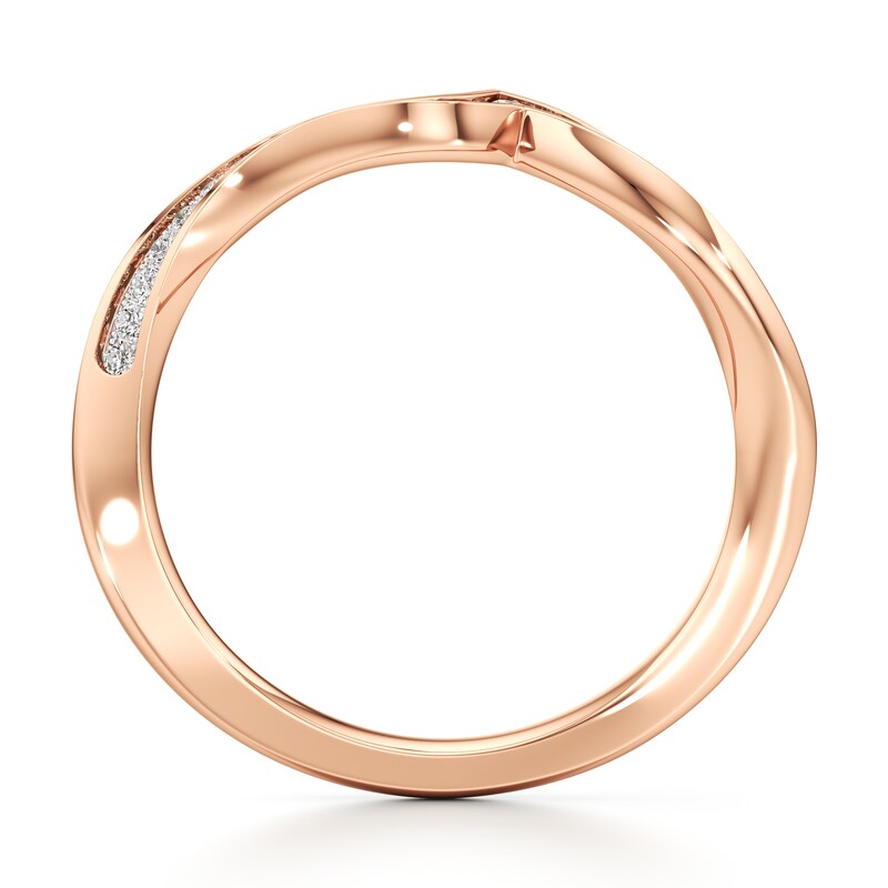 Main Image 2 of J'Lure Lab-Grown Diamond Contour Wedding Band 1/8 ct tw 18K Rose Gold