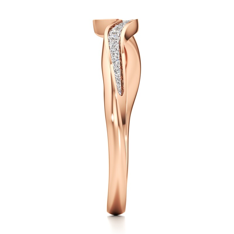 Main Image 3 of J'Lure Lab-Grown Diamond Contour Wedding Band 1/8 ct tw 18K Rose Gold