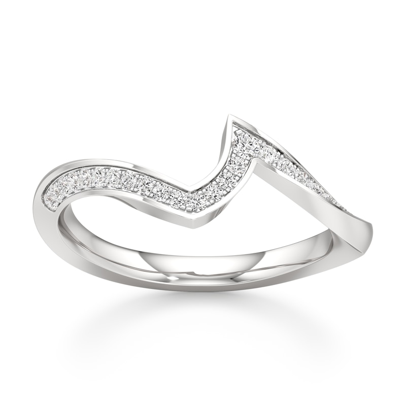 Main Image 1 of J'Lure Lab-Grown Diamond Contour Wedding Band 1/5 ct tw 18K White Gold