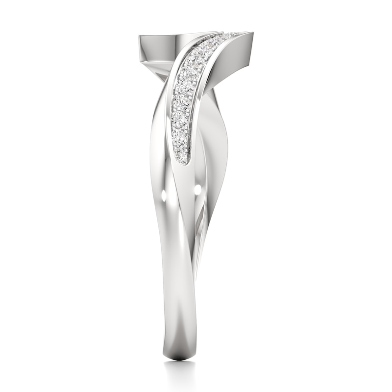 Main Image 3 of J'Lure Lab-Grown Diamond Contour Wedding Band 1/5 ct tw 18K White Gold