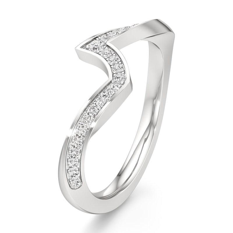 Main Image 4 of J'Lure Lab-Grown Diamond Contour Wedding Band 1/5 ct tw 18K White Gold