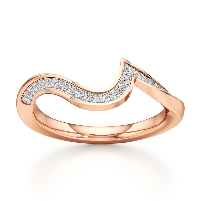 Main Image 1 of J'Lure Lab-Grown Diamond Contour Wedding Band 1/5 ct tw 18K Rose Gold