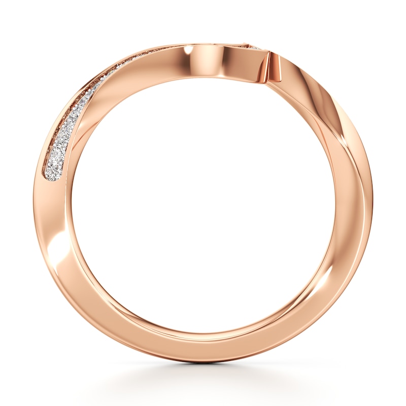 Main Image 2 of J'Lure Lab-Grown Diamond Contour Wedding Band 1/5 ct tw 18K Rose Gold
