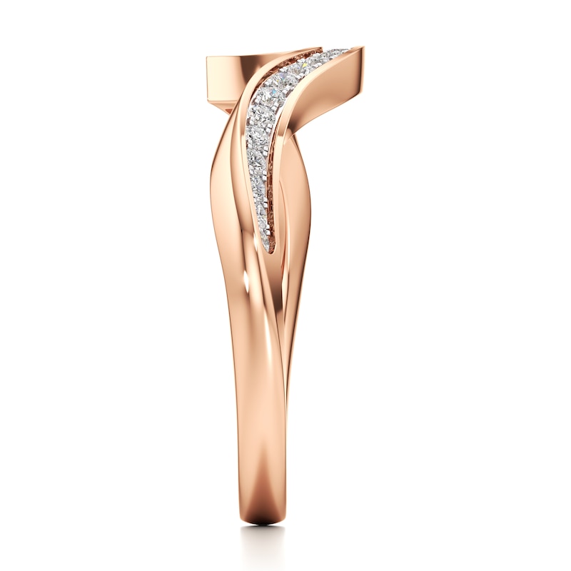 Main Image 3 of J'Lure Lab-Grown Diamond Contour Wedding Band 1/5 ct tw 18K Rose Gold