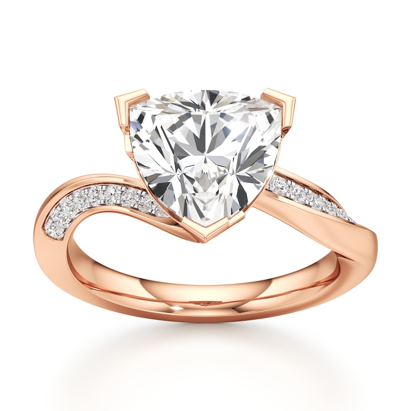 Main Image 1 of J'Lure Trillion Curved Brilliant-Cut Lab-Grown Diamond Bypass Engagement Ring 3-1/5 ct tw 18K Rose Gold