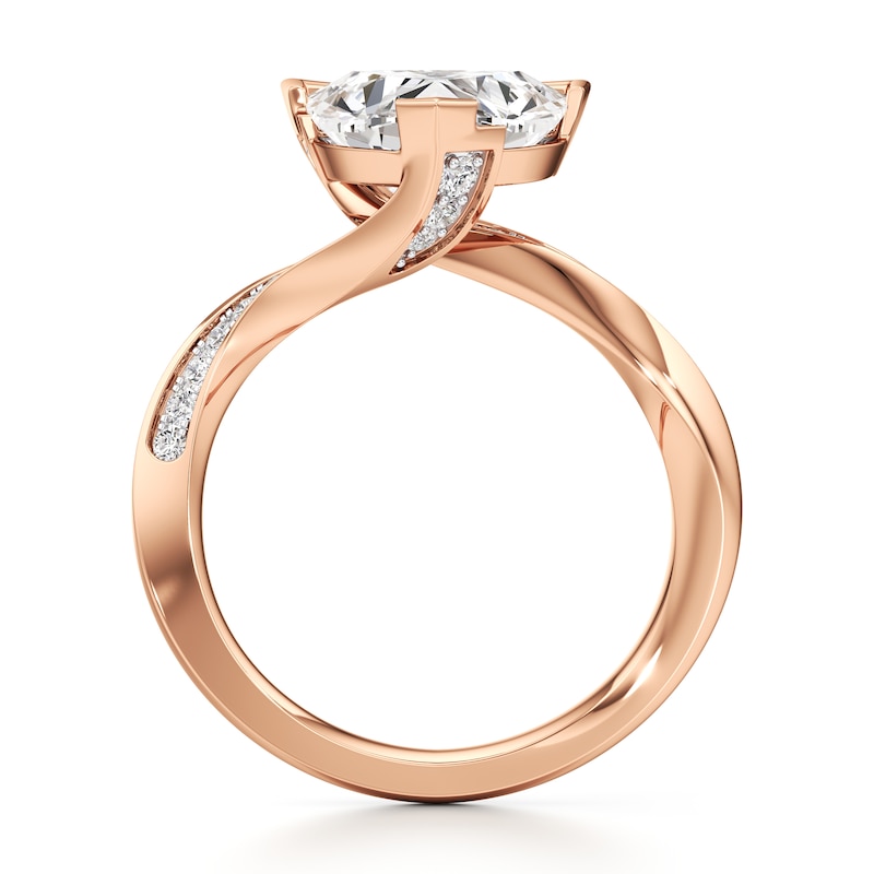 Main Image 2 of J'Lure Trillion Curved Brilliant-Cut Lab-Grown Diamond Bypass Engagement Ring 3-1/5 ct tw 18K Rose Gold
