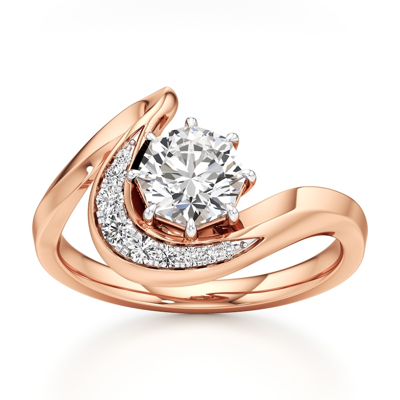 Main Image 1 of J'Lure Octagon Brilliant-Cut Lab-Grown Diamond Engagement Ring 1 ct tw 18K Rose Gold