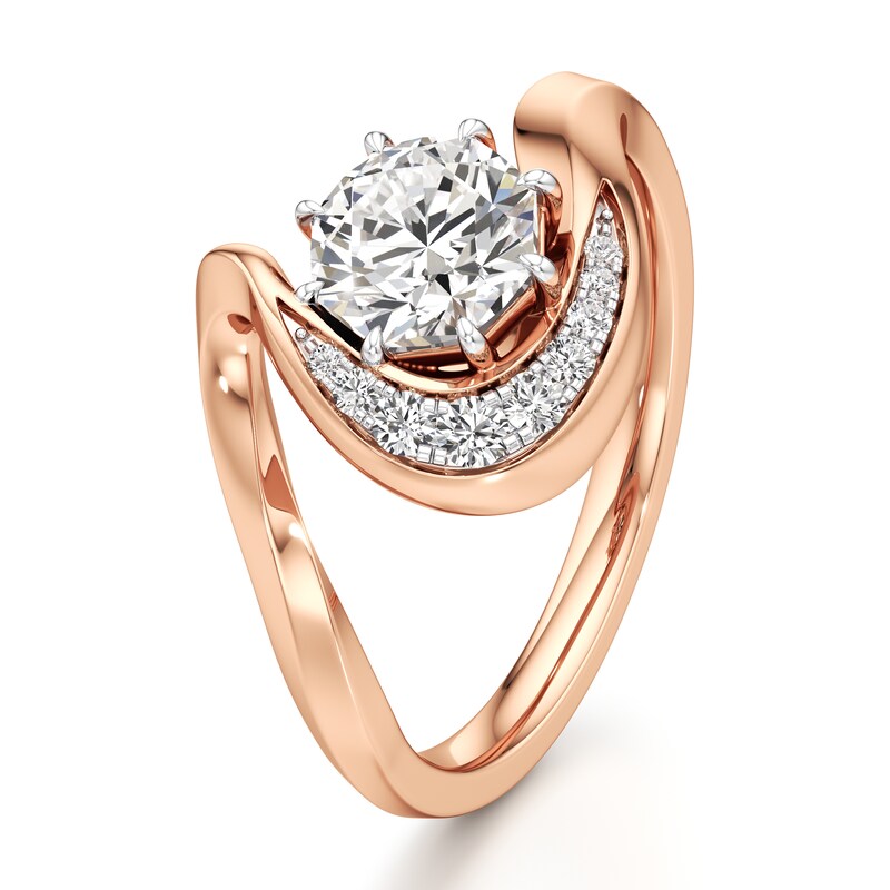 Main Image 4 of J'Lure Octagon Brilliant-Cut Lab-Grown Diamond Engagement Ring 1 ct tw 18K Rose Gold