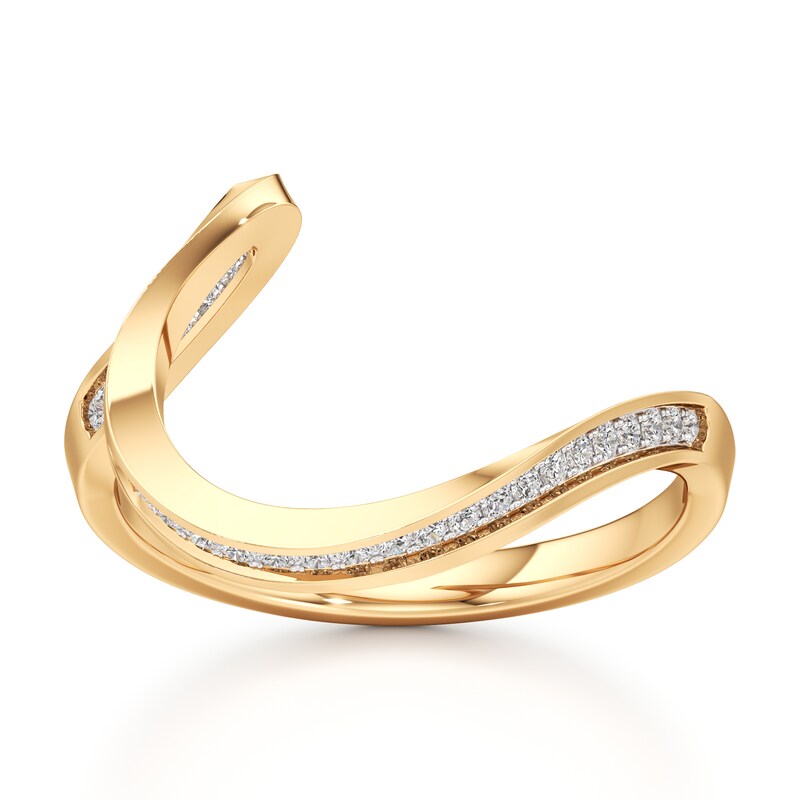 Main Image 1 of J'Lure Lab-Grown Diamond Contour Wedding Band 1/6 ct tw 18K Yellow Gold