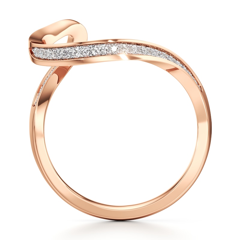 Main Image 2 of J'Lure Lab-Grown Diamond Contour Wedding Band 1/6 ct tw 18K Rose Gold