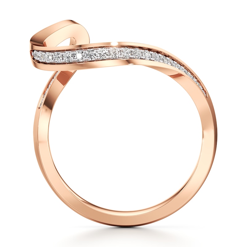 Main Image 2 of J'Lure Lab-Grown Diamond Contour Wedding Band 1/5 ct tw 18K Rose Gold