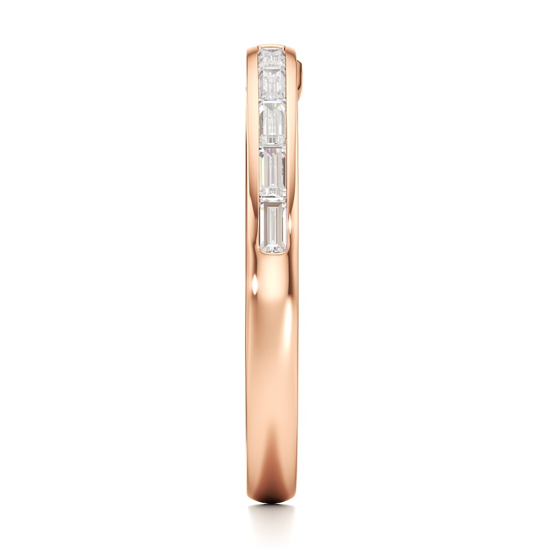 Main Image 3 of J'Lure Baguette-Cut Lab-Grown Diamond Contour Wedding Band 3/8 ct tw 18K Rose Gold