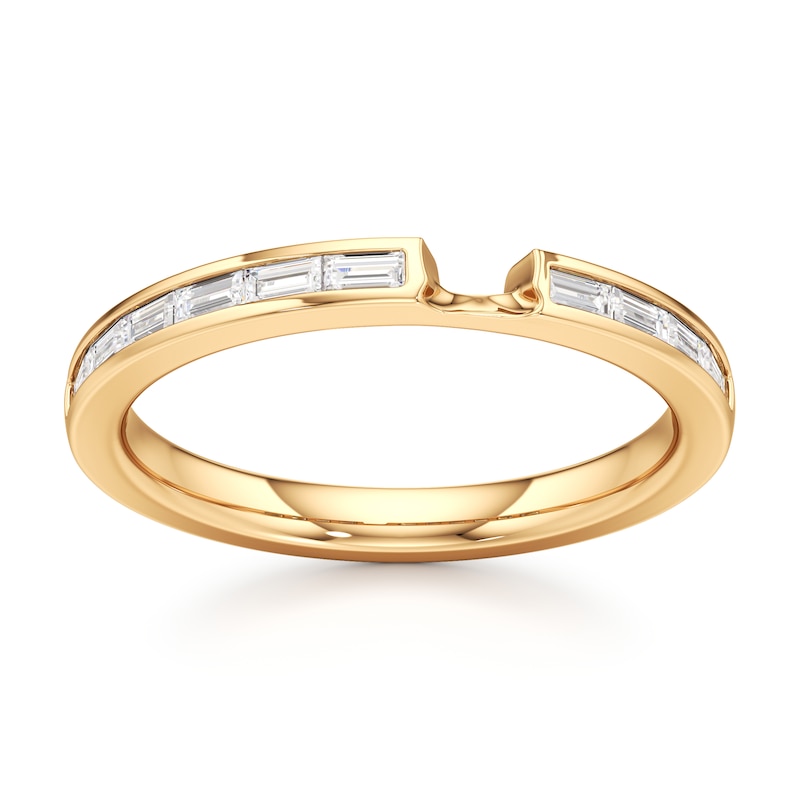 Main Image 1 of J'Lure Baguette-Cut Lab-Grown Diamond Contour Wedding Band 3/8 ct tw 18K Yellow Gold