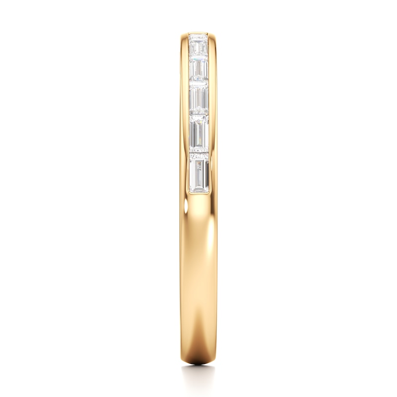 Main Image 3 of J'Lure Baguette-Cut Lab-Grown Diamond Contour Wedding Band 3/8 ct tw 18K Yellow Gold