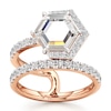 Thumbnail Image 1 of J'Lure Hexagon Portrait-Cut Lab-Created Diamond Spiral Engagement Ring 2-1/2 ct tw 18K Rose Gold