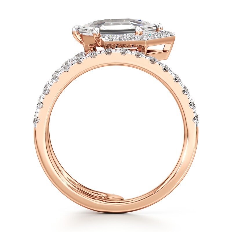 Main Image 2 of J'Lure Hexagon Portrait-Cut Lab-Created Diamond Spiral Engagement Ring 2-1/2 ct tw 18K Rose Gold