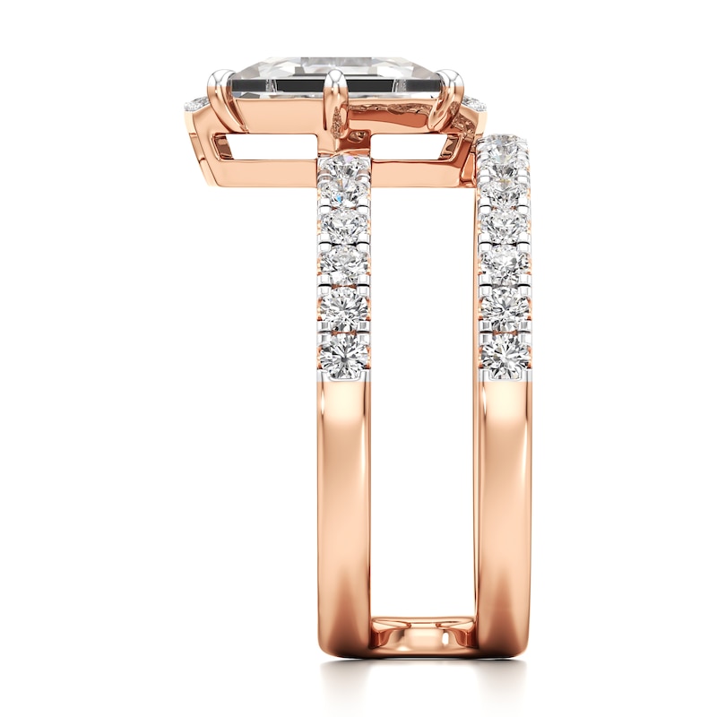 Main Image 3 of J'Lure Hexagon Portrait-Cut Lab-Created Diamond Spiral Engagement Ring 2-1/2 ct tw 18K Rose Gold
