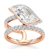 Thumbnail Image 1 of J'Lure Leaf Step-Cut Lab-Created Diamond Spiral Engagement Ring 3-3/4 ct tw 18K Rose Gold