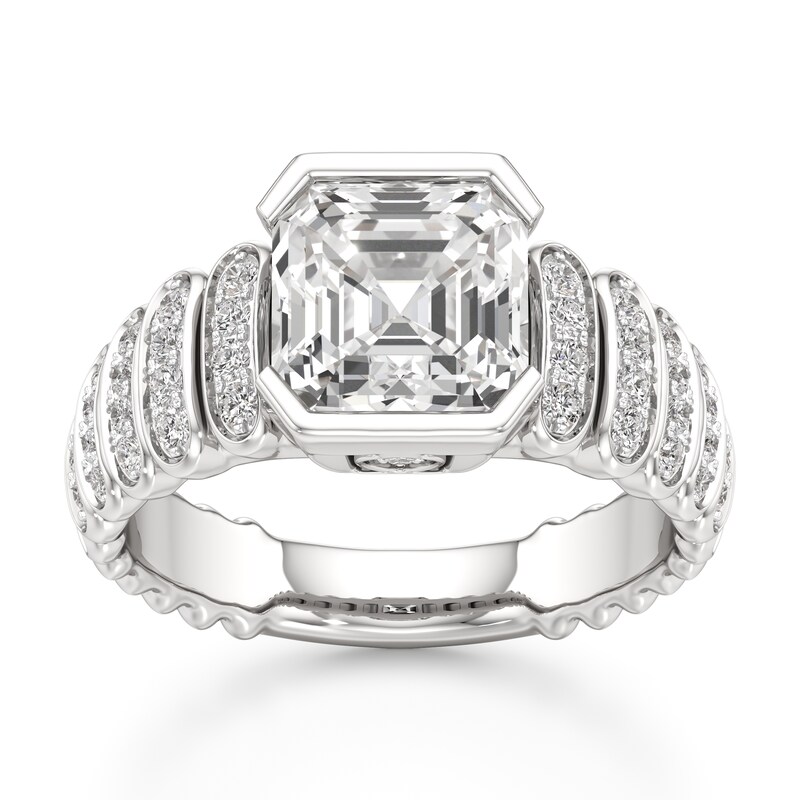 Main Image 1 of J'Lure Square-Emerald Step-Cut Lab-Created Diamond Engagement Ring 3-1/2 ct tw 18K White Gold