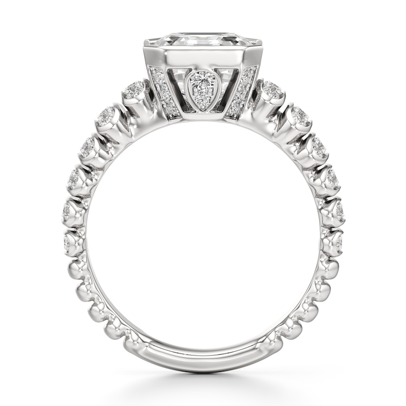 Main Image 2 of J'Lure Square-Emerald Step-Cut Lab-Created Diamond Engagement Ring 3-1/2 ct tw 18K White Gold