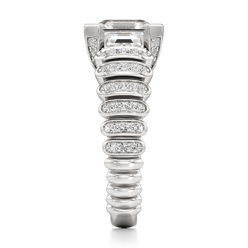 Main Image 3 of J'Lure Square-Emerald Step-Cut Lab-Created Diamond Engagement Ring 3-1/2 ct tw 18K White Gold