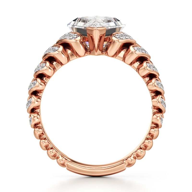 Main Image 2 of J'Lure Lozenge Step-Cut Lab-Grown Diamond Engagement Ring 3-1/2 ct tw 18K Rose Gold