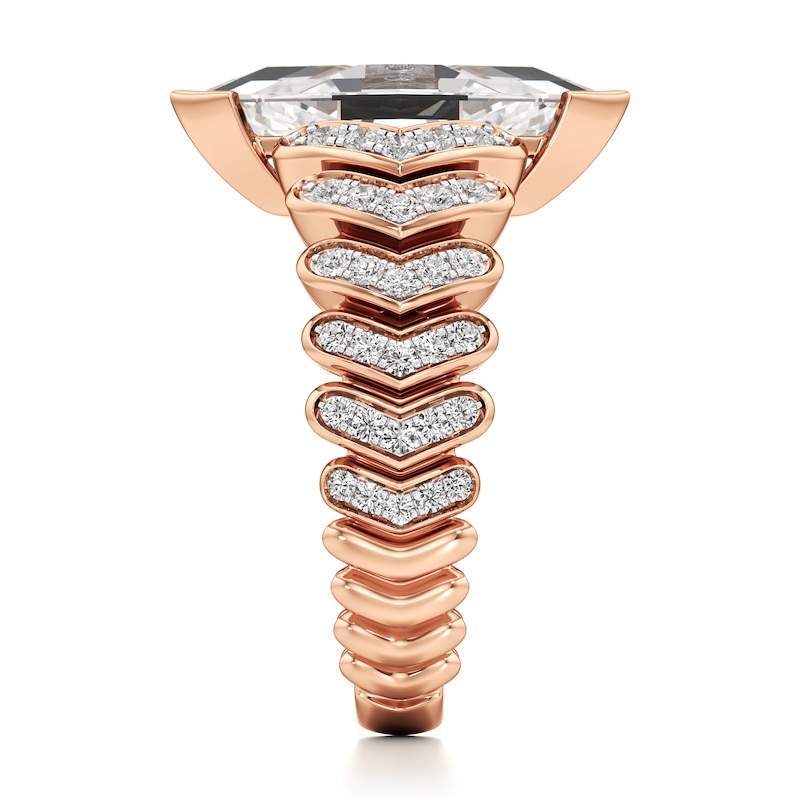 Main Image 3 of J'Lure Lozenge Step-Cut Lab-Grown Diamond Engagement Ring 3-1/2 ct tw 18K Rose Gold