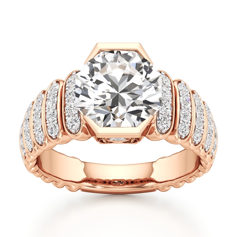 Main Image 1 of J'Lure Octagon Brilliant-Cut Lab-Grown Diamond Engagement Ring 3-3/8 ct tw 18K Rose Gold