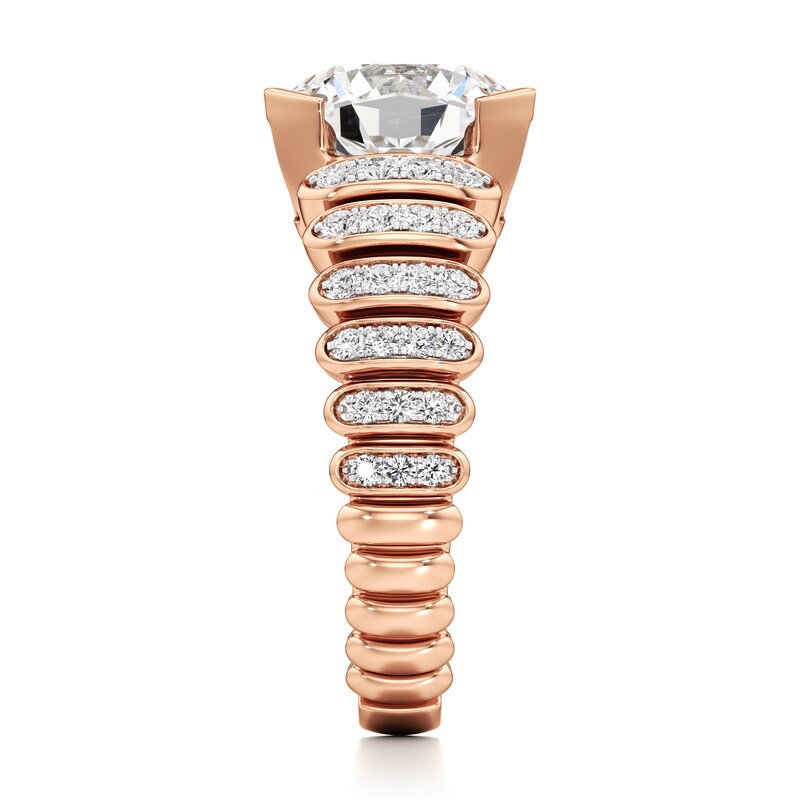 Main Image 3 of J'Lure Octagon Brilliant-Cut Lab-Grown Diamond Engagement Ring 3-3/8 ct tw 18K Rose Gold