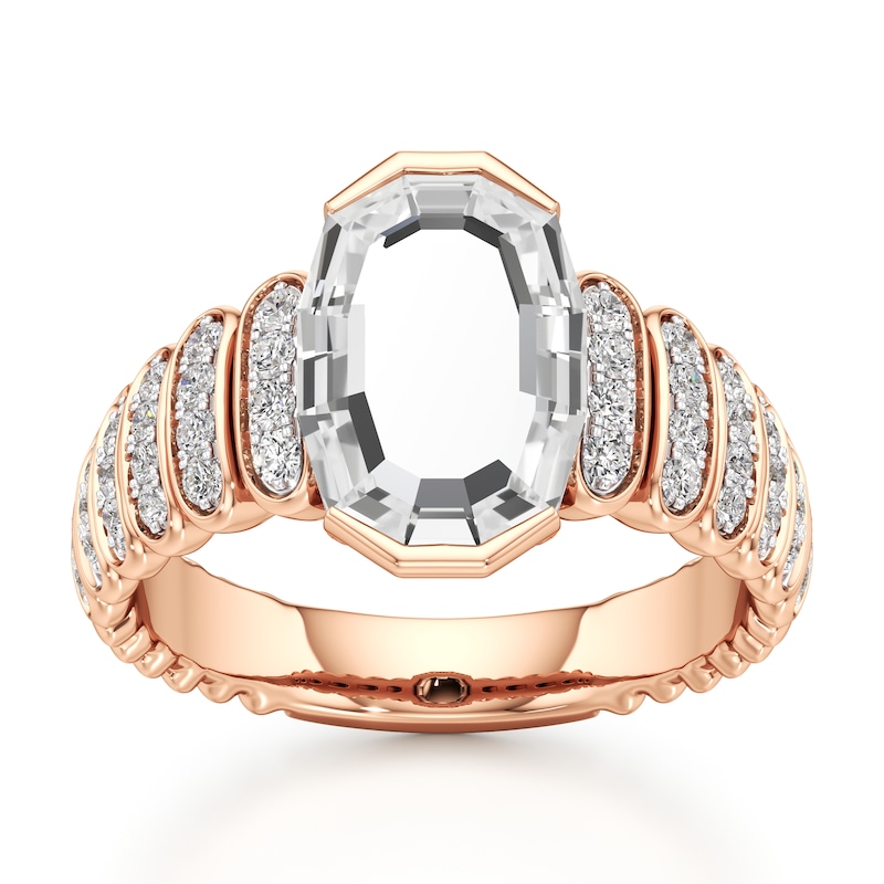 Main Image 1 of J'Lure Oval Portrait-Cut Lab-Created Diamond Engagement Ring 2-3/8 ct tw 18K Rose Gold