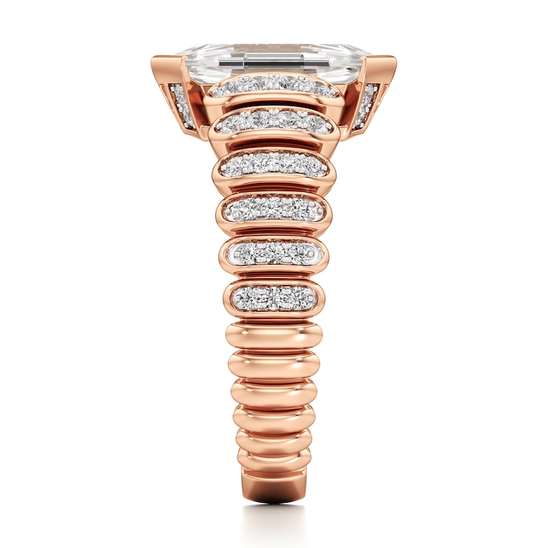 Main Image 3 of J'Lure Oval Portrait-Cut Lab-Created Diamond Engagement Ring 2-3/8 ct tw 18K Rose Gold