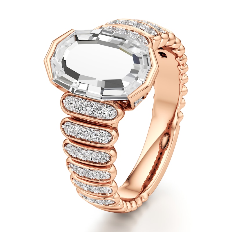Main Image 4 of J'Lure Oval Portrait-Cut Lab-Created Diamond Engagement Ring 2-3/8 ct tw 18K Rose Gold