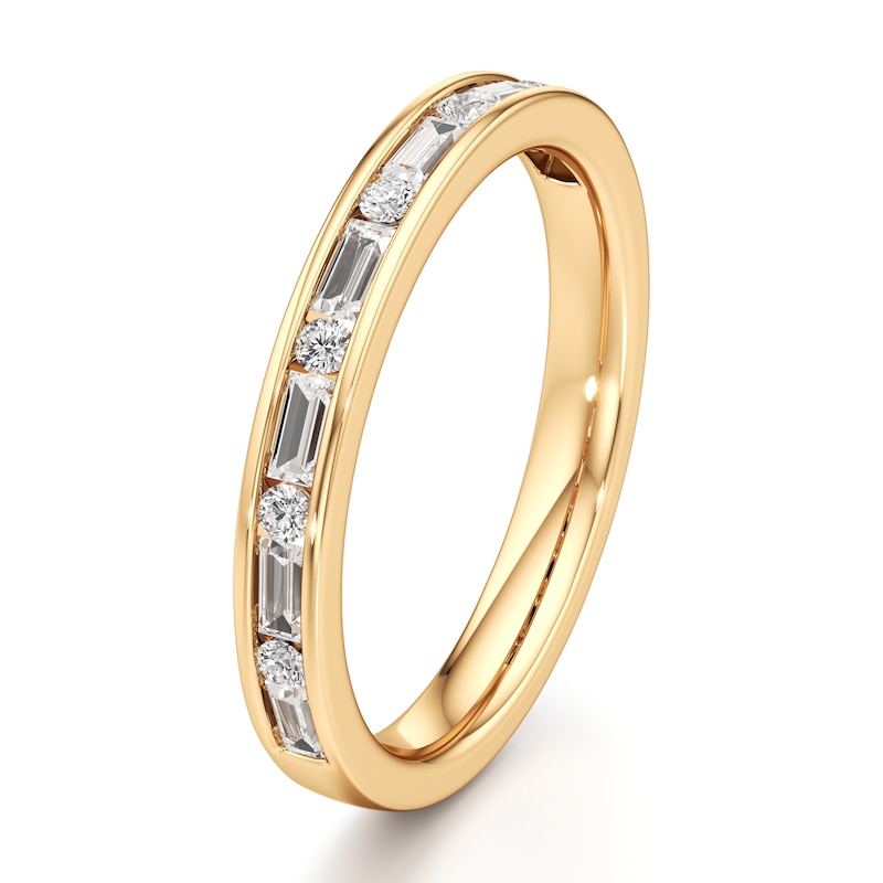 Main Image 4 of J'Lure Baguette & Round-Cut Lab-Grown Diamond Wedding Band 3/8 ct tw 18K Yellow Gold