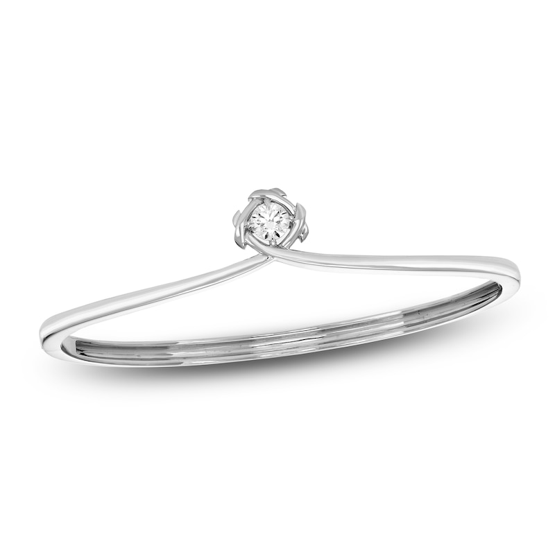 Main Image 1 of Unspoken Diamond Solitaire Bangle Bracelet 1/2 ct tw 14K White Gold 7" (I1/I)
