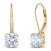 Thumbnail Image 2 of Round-Cut Lab-Grown Diamond Solitaire Drop Earrings 2 ct tw 14K Yellow Gold (SI2/F)