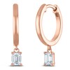 Thumbnail Image 2 of Emerald-Cut Lab-Grown Diamond Solitaire Dangle Hoop Earrings 1/2 ct tw 14K Rose Gold (SI2/F)