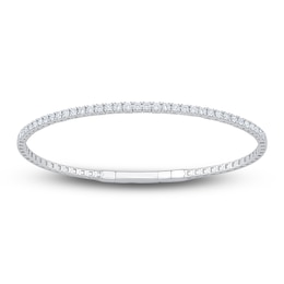 Lab-Grown Diamond Flex Bangle Bracelet 1 ct tw 14K White Gold