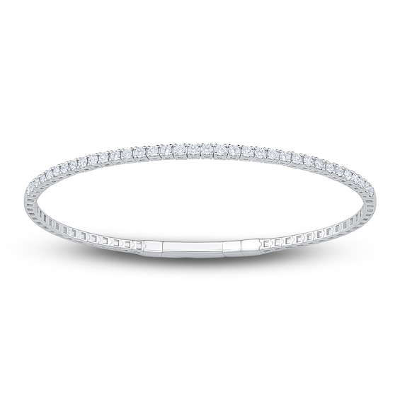 Lab-Grown Diamond Flex Bangle Bracelet 1 ct tw 14K White Gold