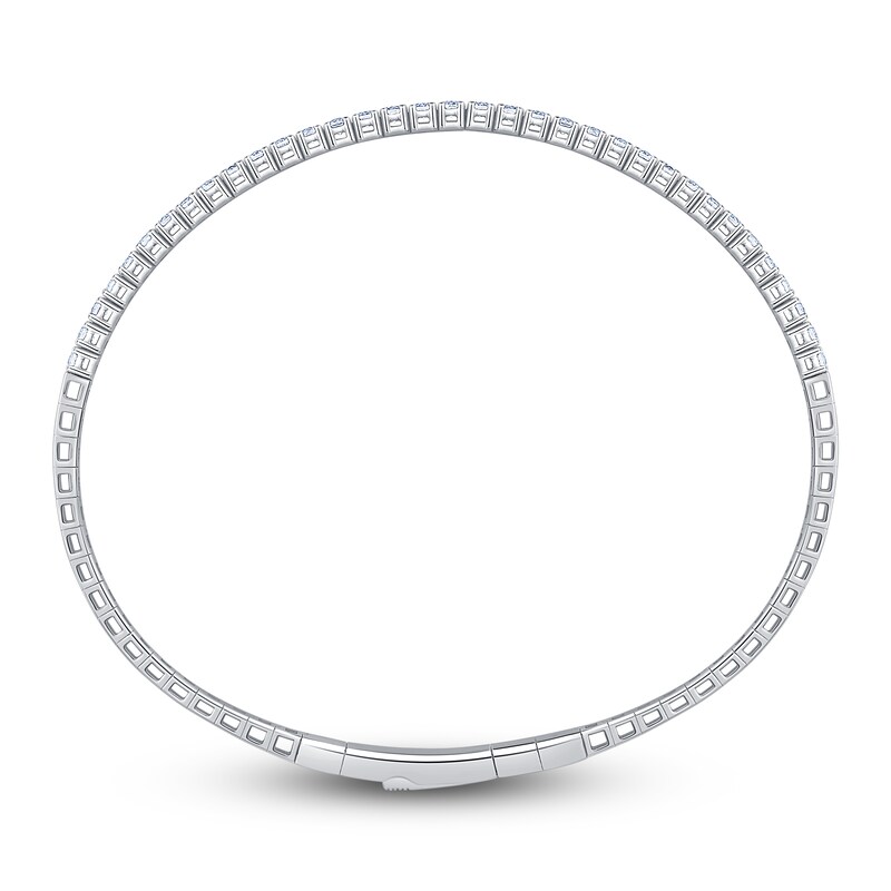 Main Image 2 of Lab-Grown Diamond Flex Bangle Bracelet 1 ct tw 14K White Gold