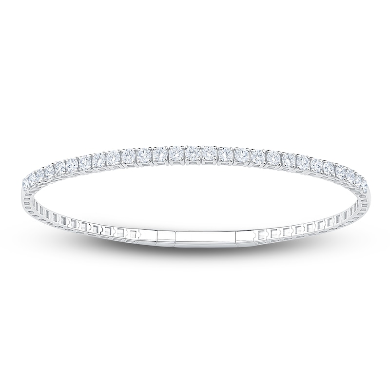 Main Image 1 of Lab-Grown Diamond Flex Bangle Bracelet 2 ct tw 14K White Gold