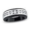 Thumbnail Image 1 of Men's Certified Diamond Wedding Band 1 ct tw 18K Black Gold & 18K White Gold