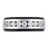 Thumbnail Image 2 of Men's Certified Diamond Wedding Band 1 ct tw 18K Black Gold & 18K White Gold