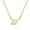 Thumbnail Image 1 of Diamond Double Digit Number Necklace Diamond Accents 10K Yellow Gold 18"