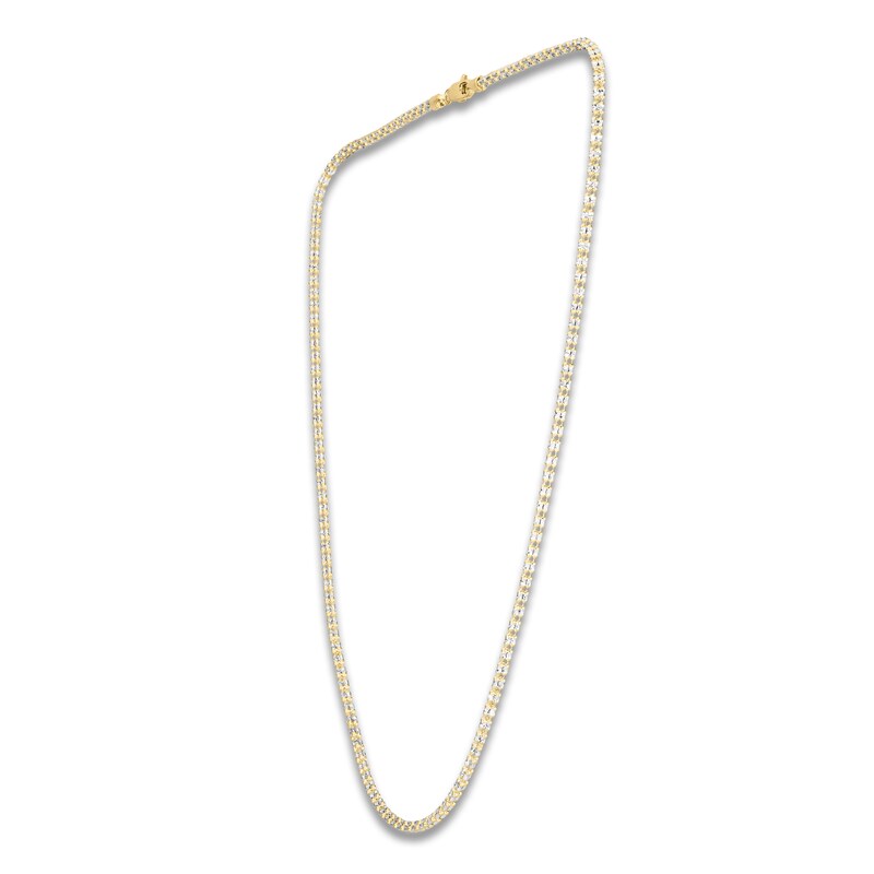 Main Image 2 of Popcorn Chain Necklace 2.74mm Semi-Solid 14K Two-Tone Gold 20"
