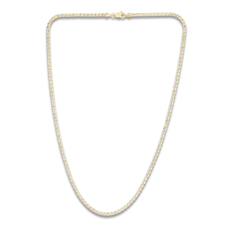 Main Image 4 of Popcorn Chain Necklace 2.74mm Semi-Solid 14K Two-Tone Gold 20"